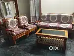 Teak wood sofa set and teapoy
