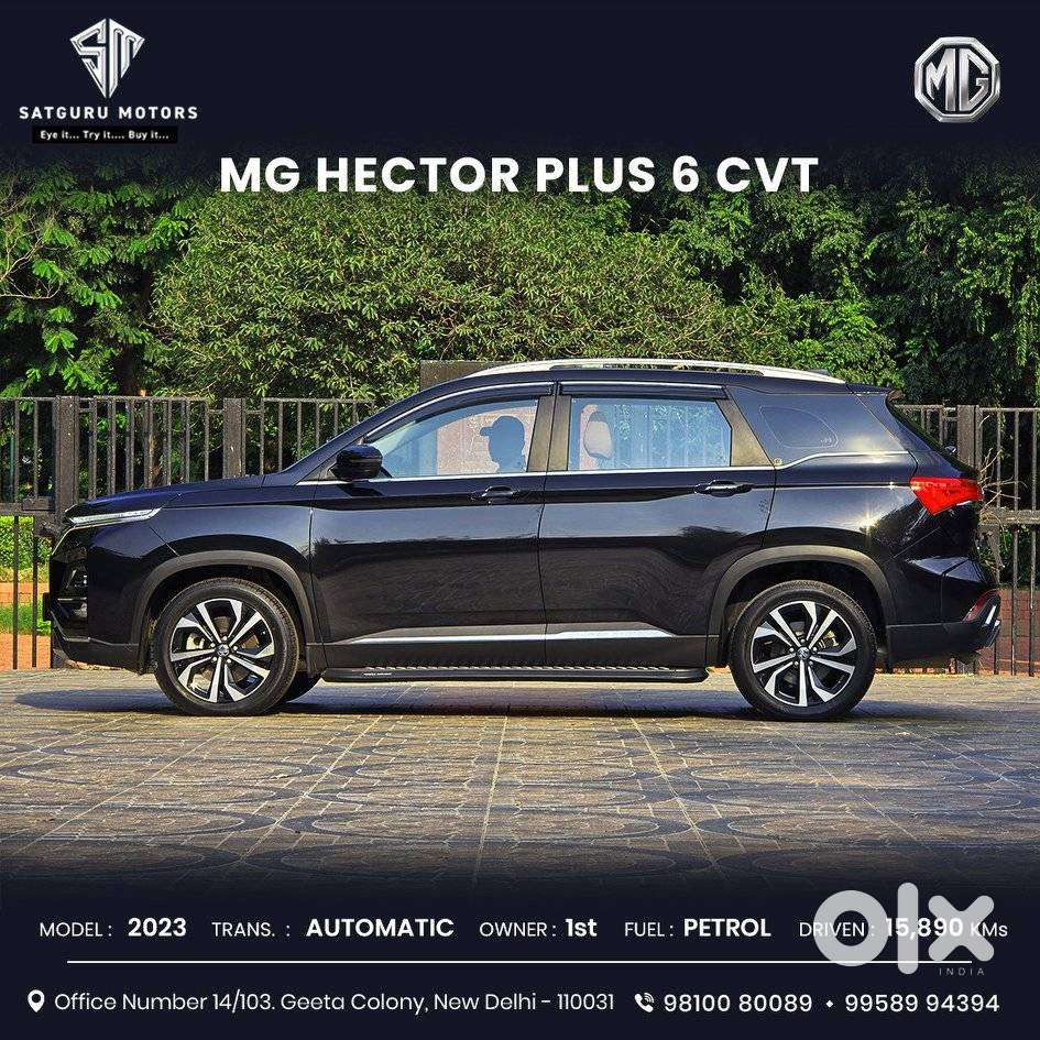 MG Hector Plus 1.5 Sharp Turbo CVT 6 STR, 2023, Petrol
