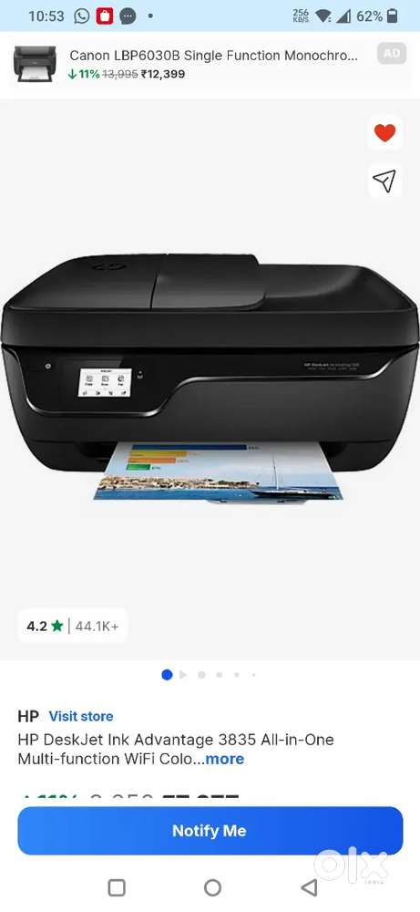 Colour printer HP Deskjet 3835