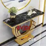 New golden pvd polish with marble top console