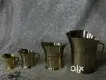 Antique pure brass solid heavy kitchen measuring cups 4 pcs