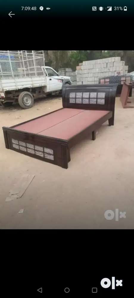 Brand new 5*6 queen wooden double cot only 6999 mattress 3500