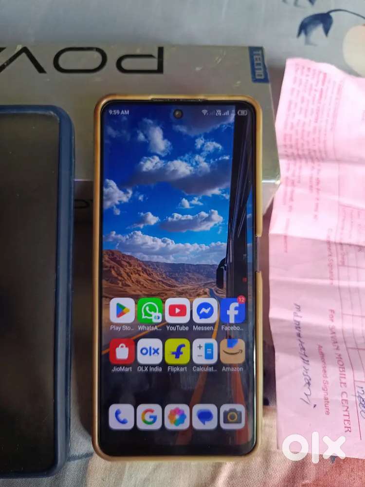 Tecno pova 2 4/64 4g phone 6.9 inch display 7000 mah battery bill box