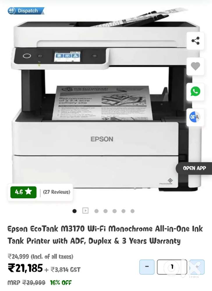 epson m3170 duplex printer