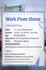 Part time work from home.