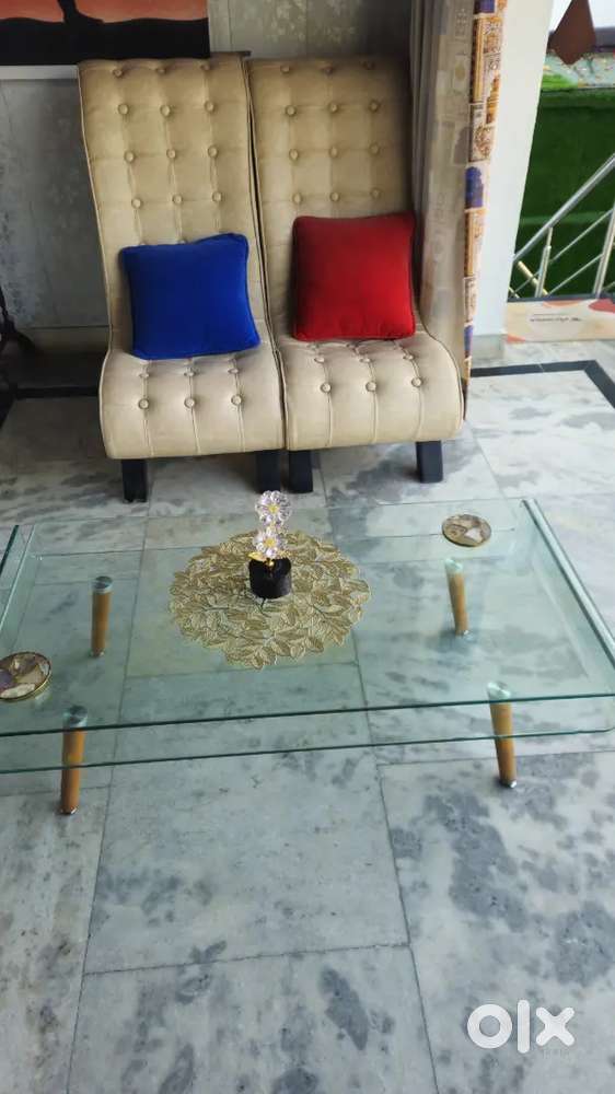 Long back tufted maharaja chairs and table