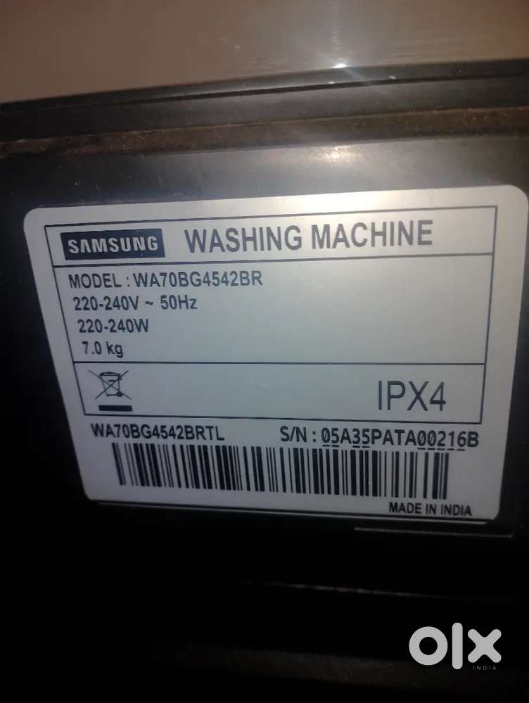 Washing machine samsung fully automatic system