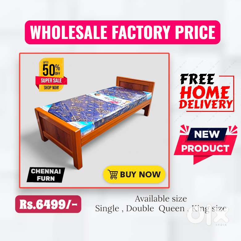 Wooden cot Sale New Single Double Queen King Size #888