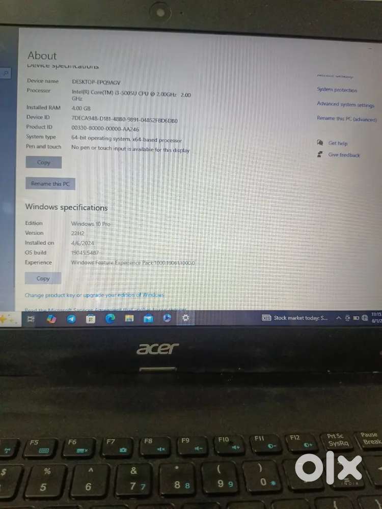 Acer desktop EPQ9AGV