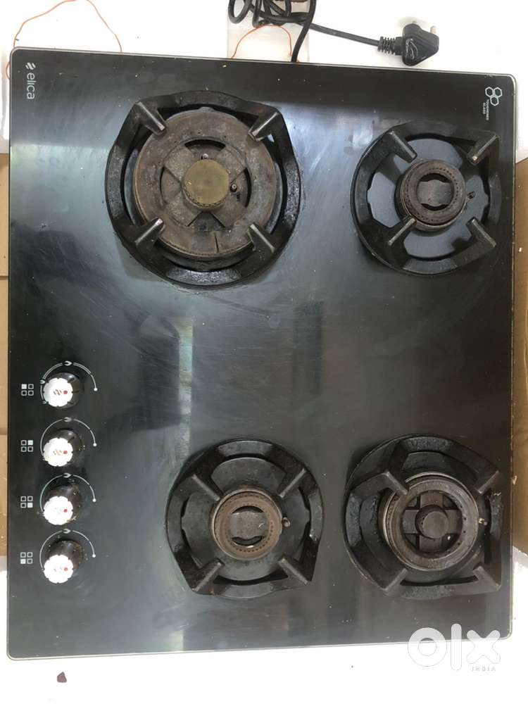 Elica 4 burners glass hob.