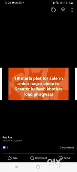 10 marla plot at onkar nagar near to g t road close to greater kailash