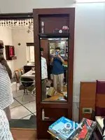 Wooden Dressing Mirror Unit with Shelves