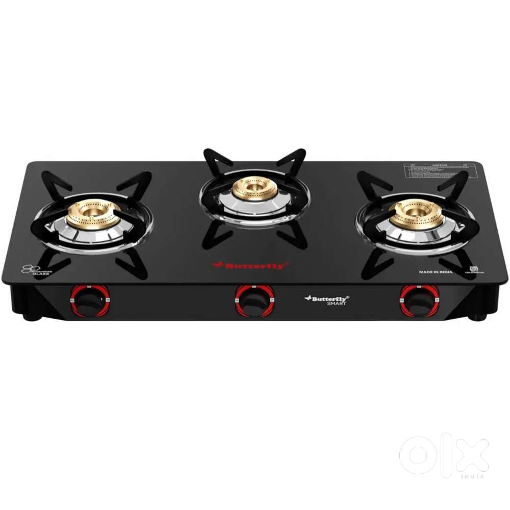 Brand New (Sealed Box) Butterfly 3-Burner Glass Top Gas Stove - Unused