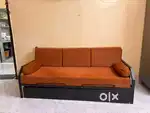 Multi-Functional Sofa Cum Bed – Sturdy Metal Frame with Cushions