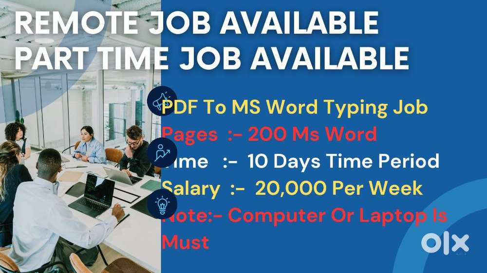 Part-time Computer Data Entry Operator and Typing Jobs Vacancies