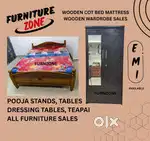 Wooden Furnitures - Bed Cot, Mattresses, Wardrobes, Laptop Tables,