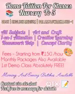 Home Tuitions From Nursery To Class 8th