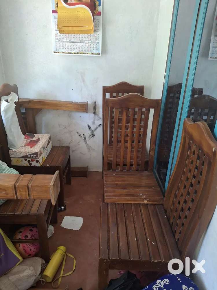 Dining table 6 wood chair
