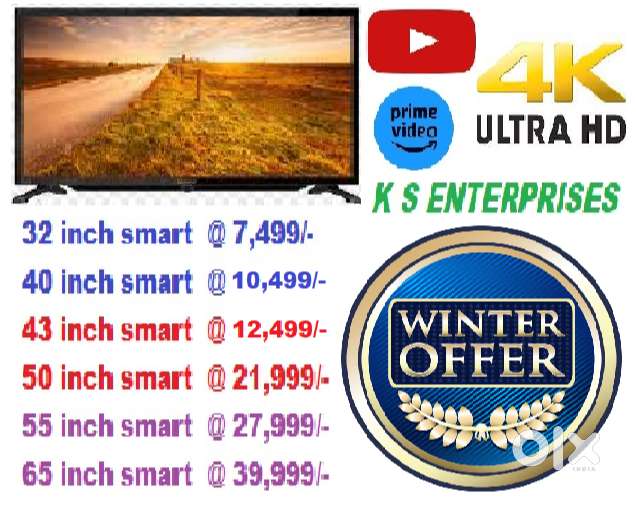 65 INCH SMART, ORIGNAL 4K,VOICE COMMAND,BLUE TOOTH LED IN 39,999/-ONLY
