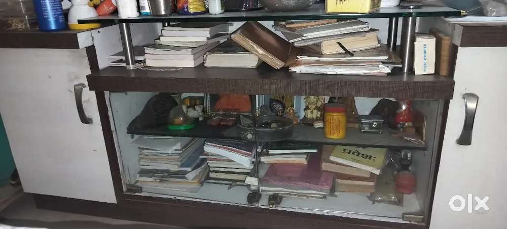 showcase with two boxes