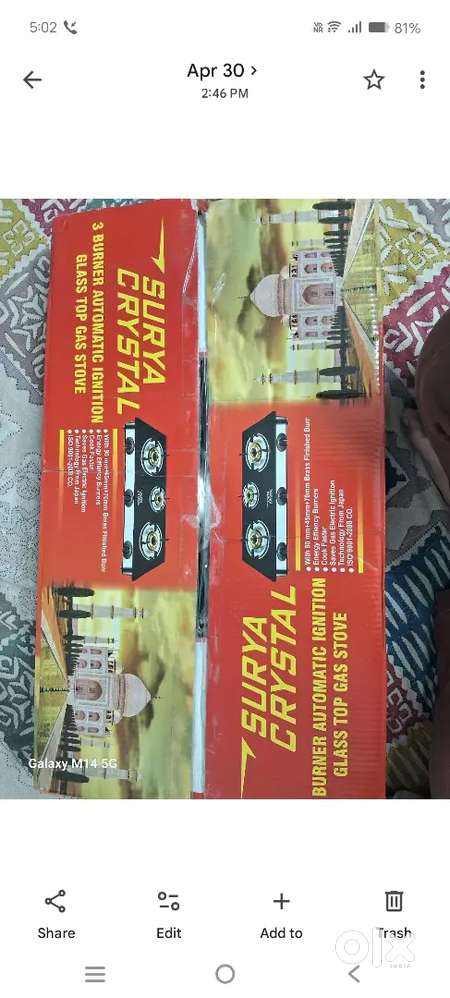 Brand New ..Packed 3 Burner automatic glass top