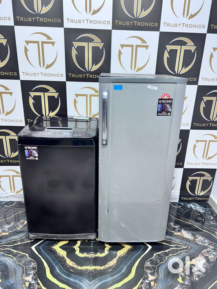 Samsung and LG brand combo available fridge 210ltrs and machine 6.5kg