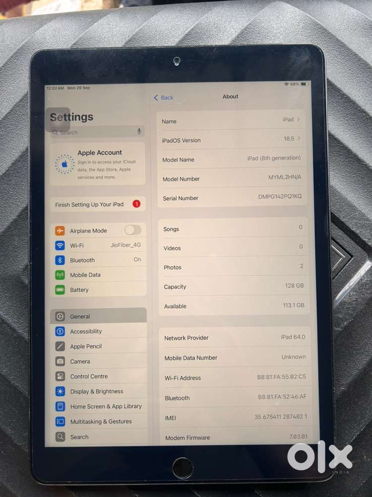 Apple ipad 8th Generation 128 GB