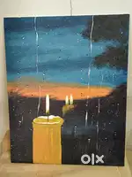 Burning candle effect on glass