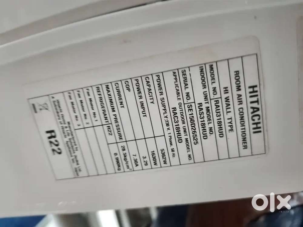 Hitachi 1.5ton 3 star ac. Working condition