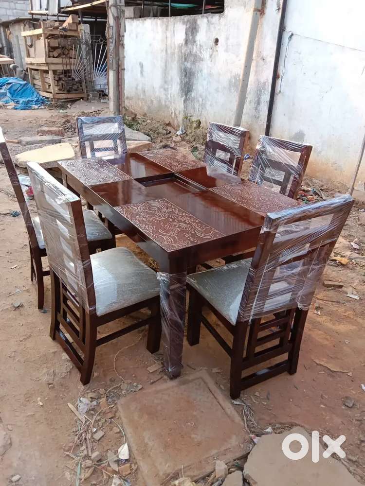 New luxury 4set & 6 set dining table with chairs direct from factory.