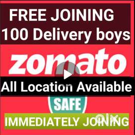 FREE JOINING 100 Delivery boys Zomato Food Delivery jobs