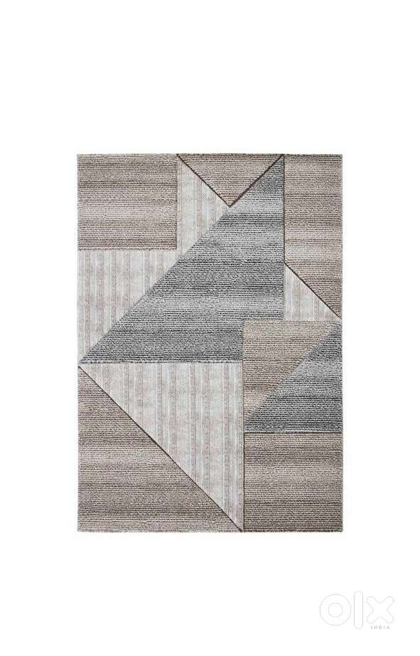 Polypropylene Geometric Carpet – Brown & Grey (5x7 ft)