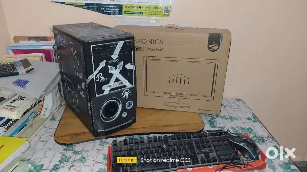 Samsung cabinet , hcl supply , Zebronics monitor , keyboard and mouse