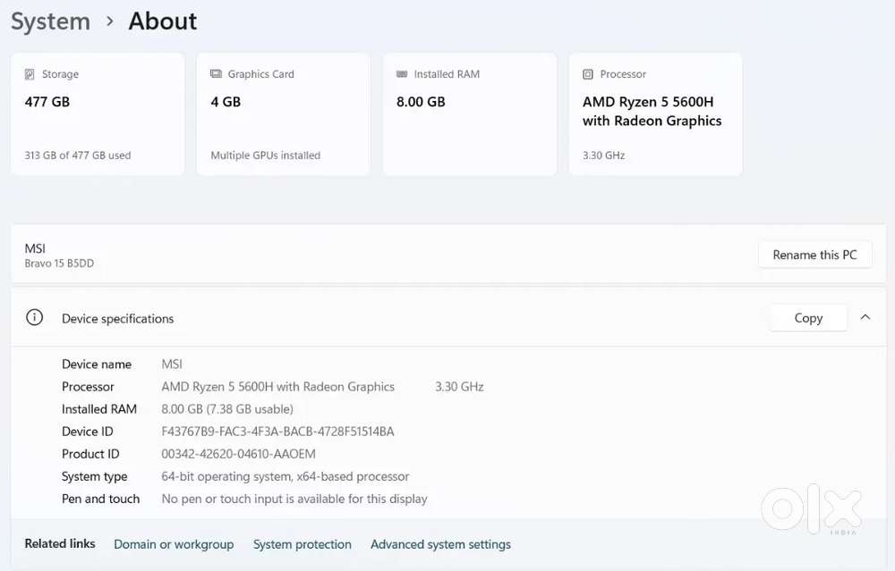 MSI AMD Ryzen 5 Gamming Laptop