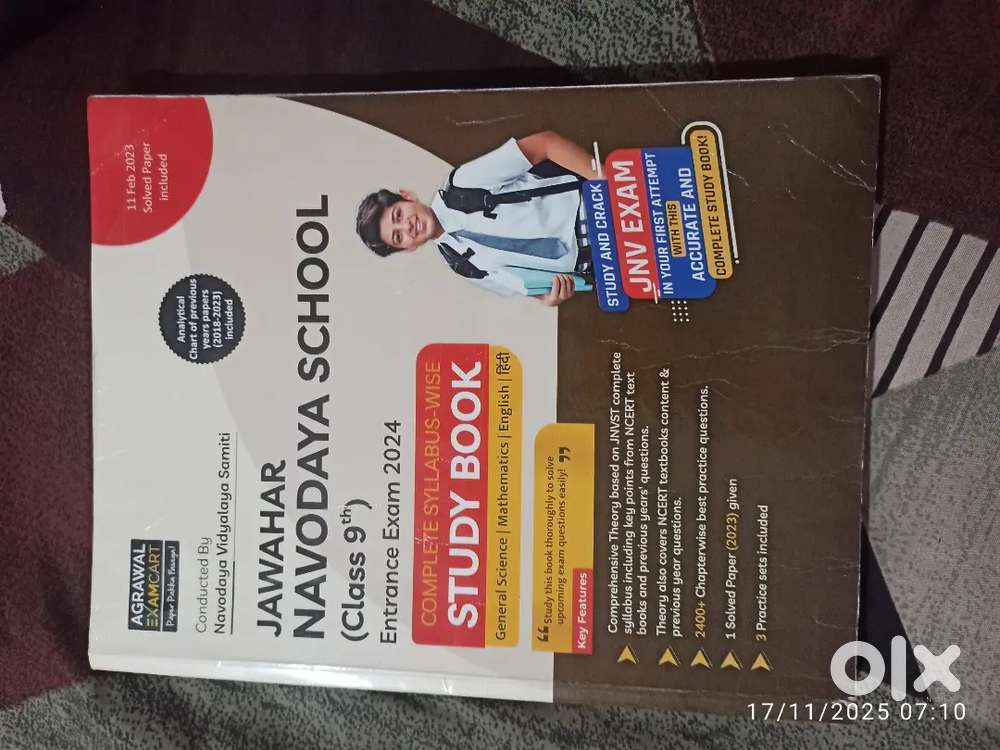 Jnv entrance exam book for class 9
