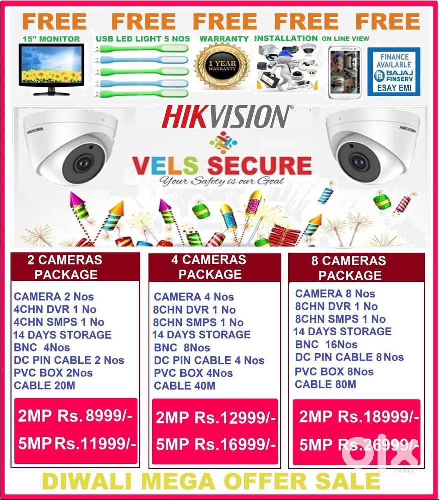 DIWALI ATHIRADI    OFFER OFFER  HIKVISION CCTV CAMERA 2MP   DAY & NIGH