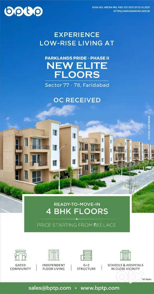 4bhk ready to move flat in sector 77 faridabad