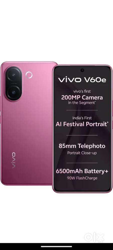 Vivo v60 e 12.256 open box 2 years warranty and one year insurance