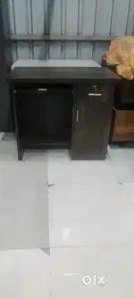 2by3 study table with storage cabinet and drawer with foot rest