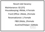 Resort Job Vacancy