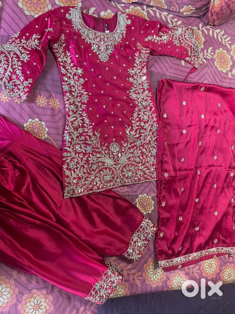 Hand work farshi shalwar for kids and black fish cut gown