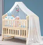 Baby wooden Cot cum crib