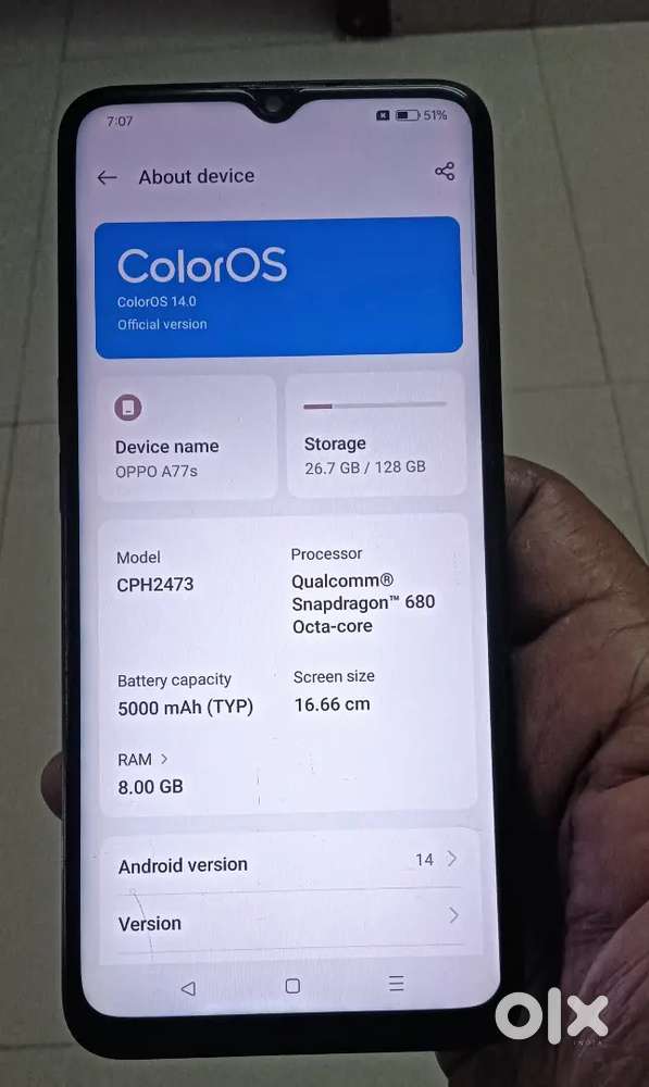 OPPO A77S 8/128GB EXCELLENT CONDITION