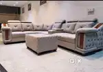 L shape sofa set with designing handle and attached pillow