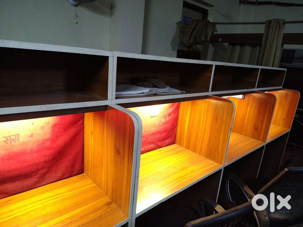 Library furniture and Ac , Fan . With chair