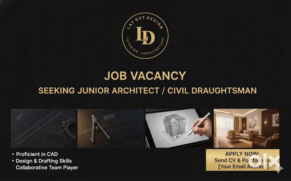 Junior architect/civil engineer/draughtsman required for reputed firm