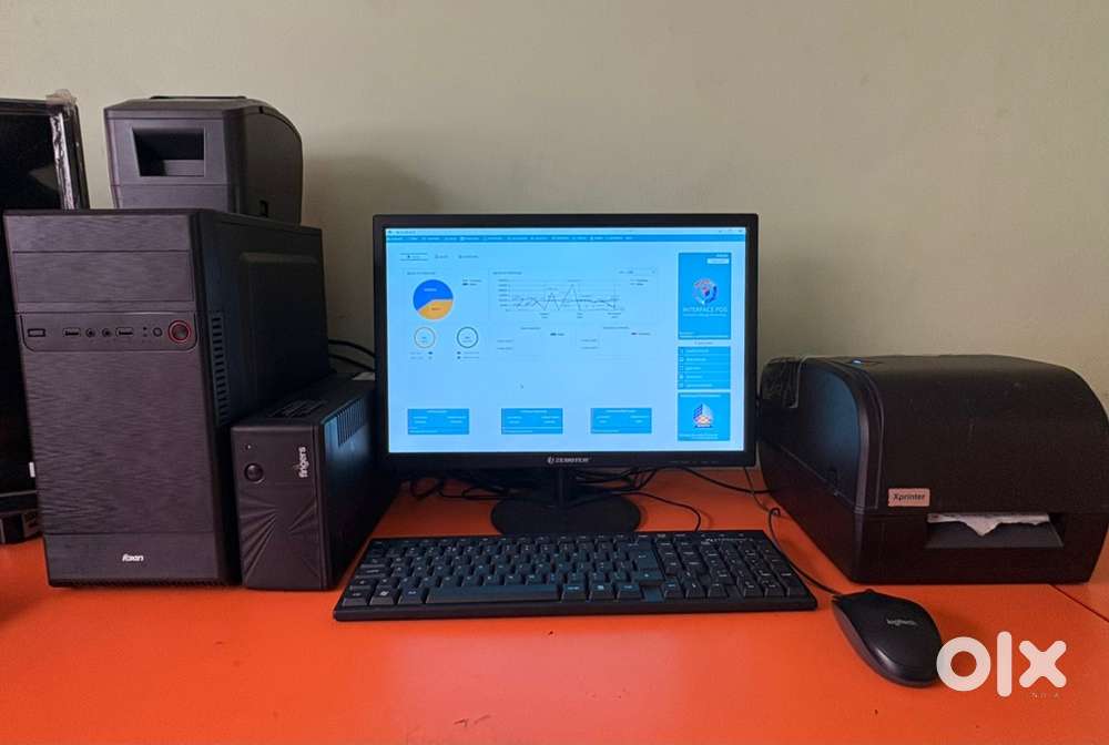 Full Shop Computer Setup – Billing Printer, Barcode & POS Ready