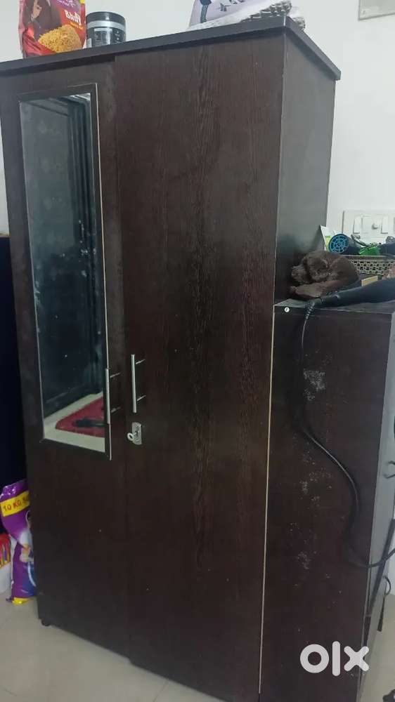 Wooden almirah with mirror at best price