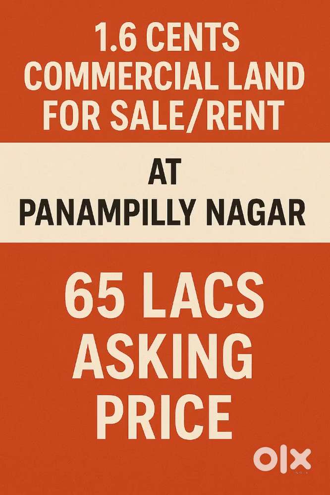 1.6cents Commercial Land For Sale/Rent at Panampilly Nagar