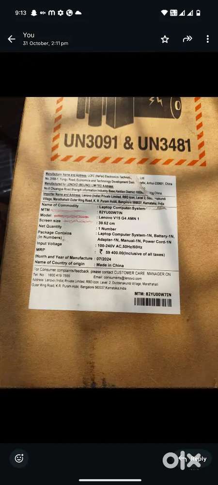 Lenovo V15 G4 AMN1 Ryzen 5 8GB RA 512GB SSD Brand New Condition With